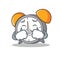 Crying alarm clock mascot cartoon