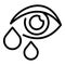 Crying allergy eye icon, outline style