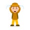 Crying Archeologist Cartoon Character