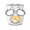 Crying aroma lamp with burning candle mascot
