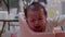 Crying baby infant hungry or stomach pain trying to find someone help.Asian angry newborn baby crying sad and unhappy at home