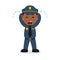 Crying Black Policeman Cartoon Character