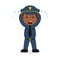 Crying Black Policewoman Character