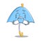 Crying blue umbrella character cartoon