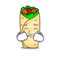 Crying burrito mascot cartoon style