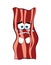 Crying cartoon illustration of bacon