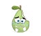 Crying cartoon illustration of Bitten pear