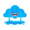 Crying cloud isolated. cloud is crying like rain. vector illustration