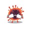 A Crying corona virus zone cartoon mascot design style