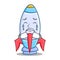 Crying cute rocket character cartoon