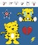 Crying Cute tiger funny expressions cartoon set