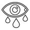 Crying depression icon, outline style