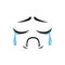 Crying emoji in bad mood isolated emoticon icon