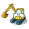 Crying excavator mascot cartoon style