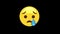 Crying Face Animated Emoji, Social Media Smiley Reaction Concept Icon.Alpha channel