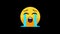 Crying Face Animated Emoji, Social Media Smiley Reaction Concept Icon.Alpha channel