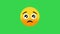 Crying Face Animated Emoji, Social Media Smiley Reaction Concept Icon.Green screen