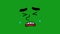 Crying face animation with green screen background