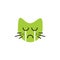 Crying face cat emoticon logo concept