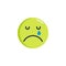 Crying face emoticon flat icon
