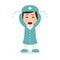 Crying Female Nurse Cartoon Character