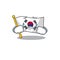 Crying flag korea isolated with the mascot