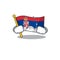 Crying flag serbia mascot shaped on cartoon