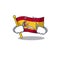 Crying flag spain isolated in the cartoon