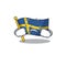 Crying flag sweden with the mascot shape