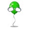 Crying green ballon with cartoon ribbons beautiful