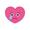 Crying heart shaped funny emoticon icon