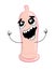 Crying internet meme illustration of condom