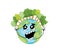 Crying internet meme illustration of earth globe with trees