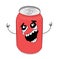 Crying internet meme illustration of red can
