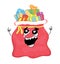 Crying internet meme illustration of Santa Bag with gifts