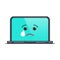 Crying laptop computer isolated emoticon
