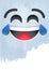 Crying of Laughter Happy Emotion face on paint vector illustration