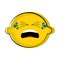 Crying lemon cartoon character emote