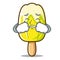 Crying lemon ice cream mascot cartoon