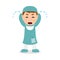 Crying Male Surgeon Cartoon Character