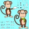 Crying Monkey cartoon expressions set