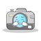 Crying photo camera character cartoon