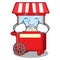 Crying popcorn machine isolated in the mascot