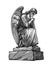 Crying praying Angel sculpture with wings. Monochrome illustration of the statue of an angel. Isolated. Vector illustration