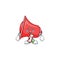 Crying red loudspeaker mascot on white background