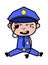 Crying - Retro Cop Policeman Vector Illustration