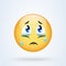 Crying sad emoticon, emoji vector illustration. Sad smiley emoticon