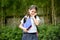 Crying School Girl Wearing Uniform