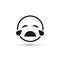 Crying smiley line icon, vector isolated emoticon