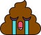 Crying, teary turd emoji vector illustration